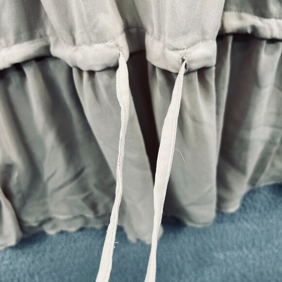 See You Monday Womens Boho Blouse Large Taupe Embroidered Peplum Festival Ethnic - Picture 4 of 10